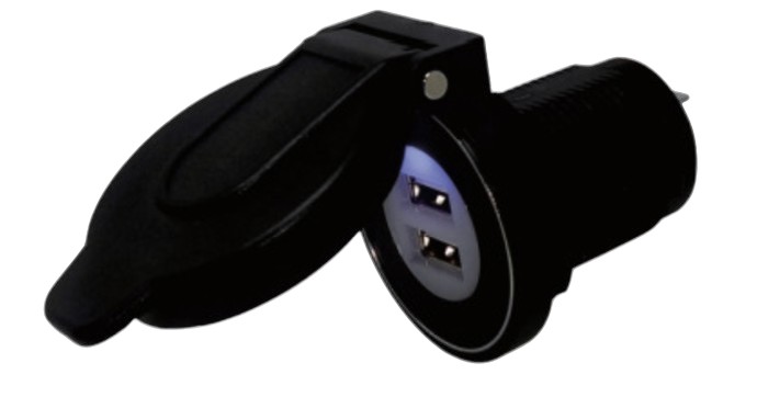 Duale USB-Verbindung 12/24V Aufputzmontage